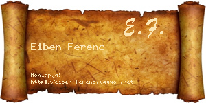 Eiben Ferenc névjegykártya