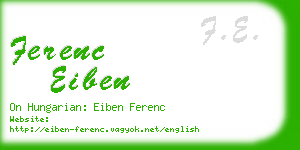 ferenc eiben business card